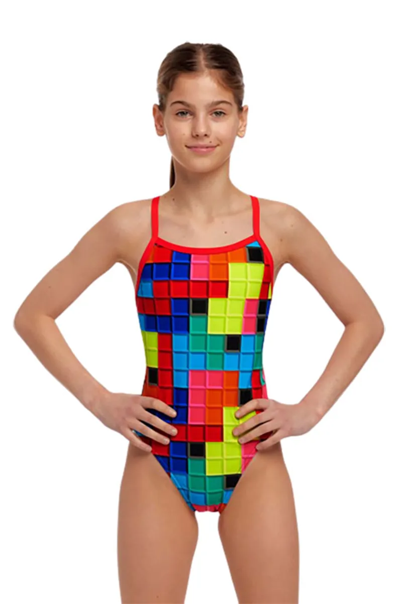 Funkita Girl's Single Strap One Piece Blocked-3